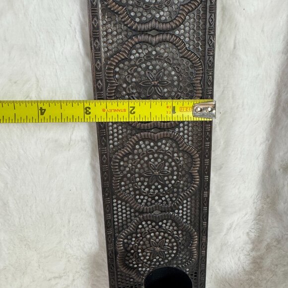 Copper Floral Iron Wall Sconce Candle Holders Set Of Two - Picture 8 of 8